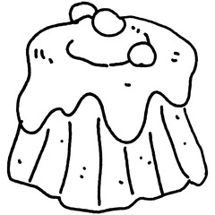 Sweets, cakes, and candies to celebrate festivals on special days, depicted in a doodle-style design with a transparent background.