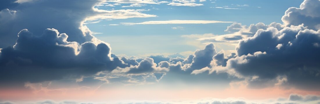 A tranquil morning vista, painted by wisps of clouds above