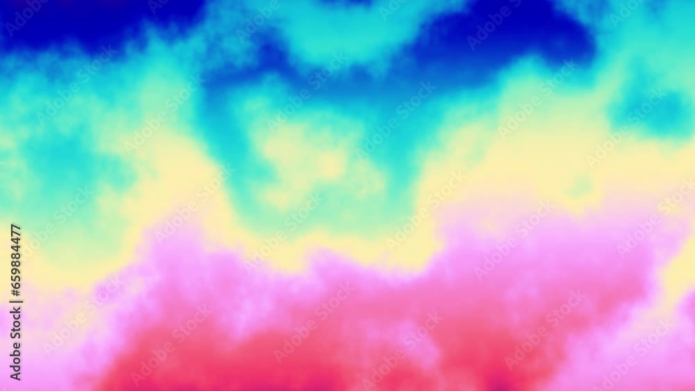 Aufkleber Seamless abstract wavy background for loop playback. 4k seamless clouds background