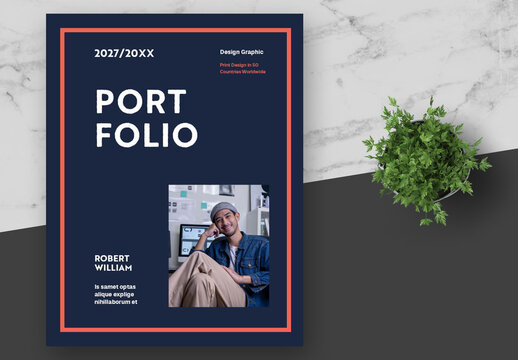 Dark Blue and White Clean Personal Portfolio