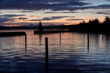 September Sunrise Over the Lake in Yellowstone National Park