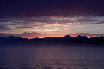 September Sunrise Over the Lake in Yellowstone National Park