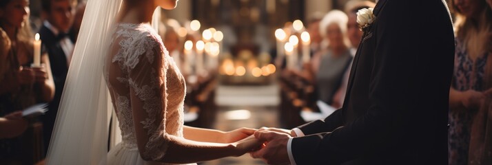 The close-up exchange of meaningful wedding vows - Powered by Adobe