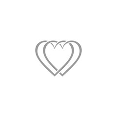 Two hearts logo icon isolated on transparent background