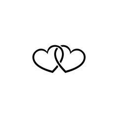 Two hearts logo icon isolated on transparent background