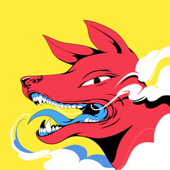 the red dogs animals illustration