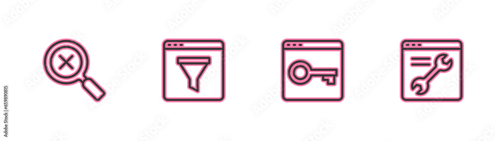 Poster set line magnifying glass and delete, secure your site with https, ssl, browser window and setting i