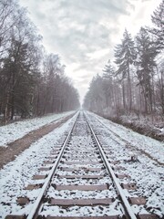 Fototapeta premium railway in winter