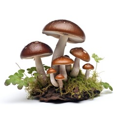 Mushrooms on a white background. 