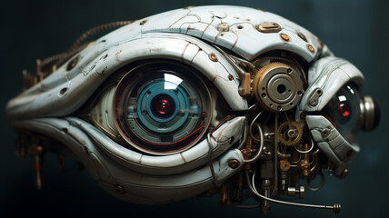 Eye of robot technology concept.