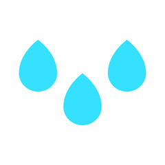 Three drops of water line icon. Liquid, moisture, thirst, rain, nature, sea, river, lake, current. Vector color icon on a white background for business and advertising.