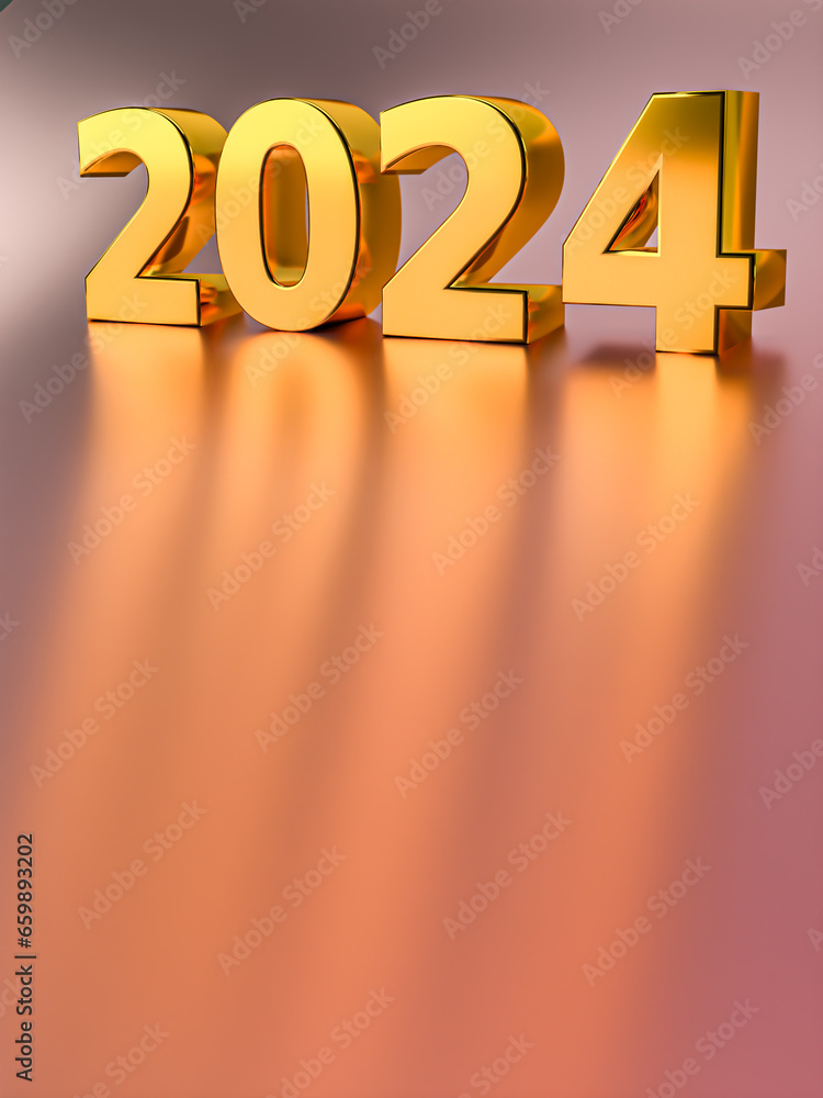 Poster 2024 new year concept. empty space for text on a clean background. celebrate the future.