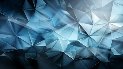 Fototapeta premium polygonal blue light background abstract triangles innovation page.