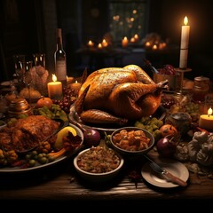 Thanksgiving turkey dinner cinematic
