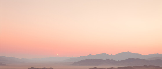 Obraz premium Minimalist Landscape of a Desert Sunset, Generative AI