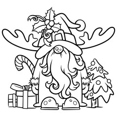 gnome drawing with black lines on a white background