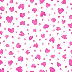 Lots of Pink Hearts Seamless Pattern