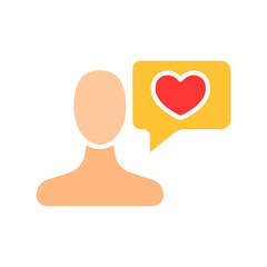 Message with hearts line icon. Relationship, love, date, Valentine's day, connection, marriage, family, feelings. Vector color icon on a white background for business and advertising.