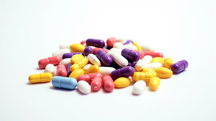 antibiotics tablets isolated on a white background.