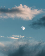 The moon with beautiful clouds