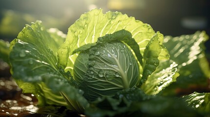 Obraz premium Lettuce made with Generative AI Technology