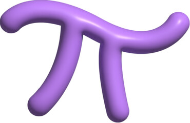 Pi symbol icon 3d