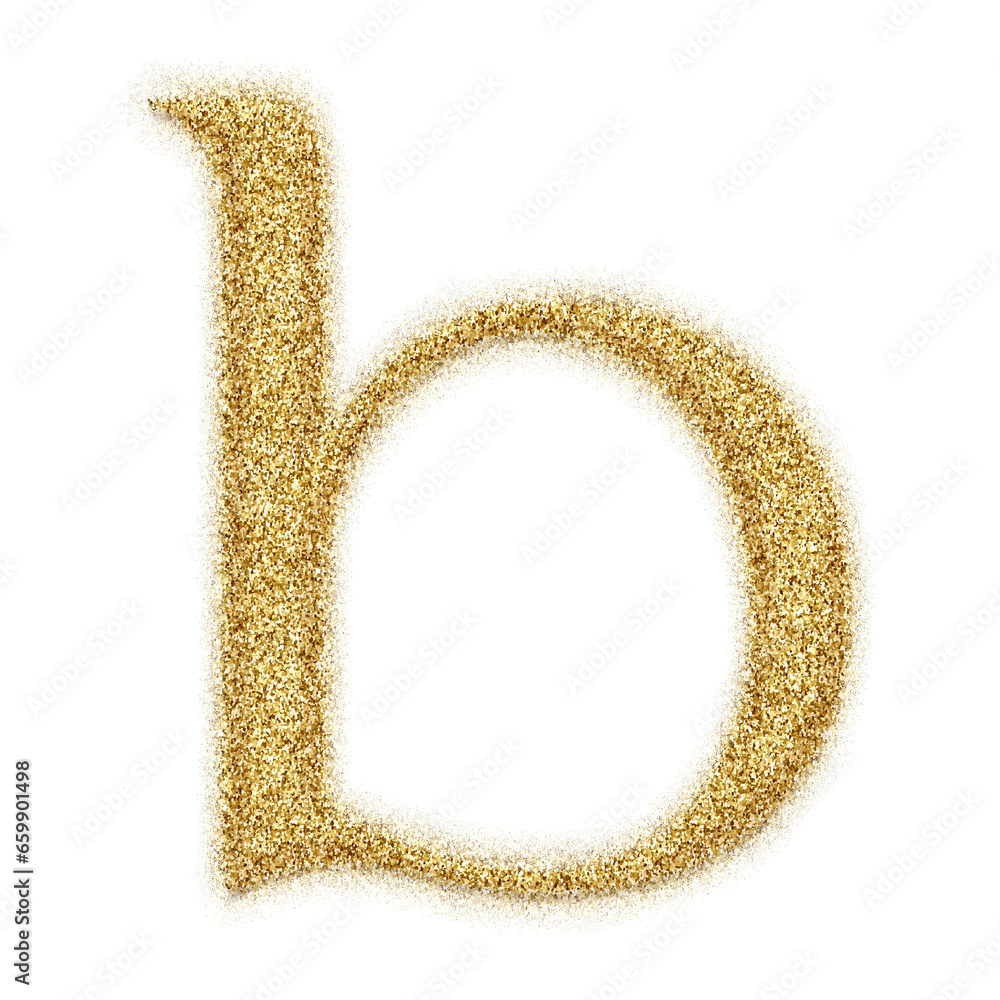 Poster gold glitter alphabet letters from a to z, isolated on transparent background, lowercase. this is a 