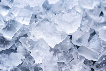 Obraz premium The Captivating Beauty of a Glistening Close-Up: A Macro Shot Revealing the Translucent Texture and Sparkling Frost of Crushed Ice in Sunlight.