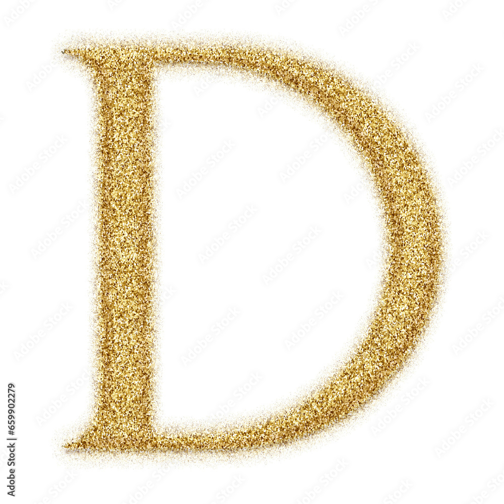 Poster gold glitter alphabet letters from a to z, isolated on transparent background, uppercase. this is a 