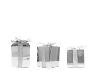 Collection of gift box on white