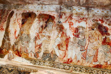 Mural painting. Shiva as Dakshinamurti. Lepakshi , Andhra Pradesh, India © RealityImages