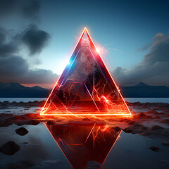 Mystisches Dreieck magisch Strahlen Mystical triangle magical rays unwetter - obrazy, fototapety, plakaty