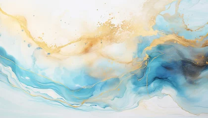 Fotobehang Luxury abstract fluid art painting background alcohol ink technique © Daria