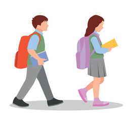 vector illustration of students in different postures