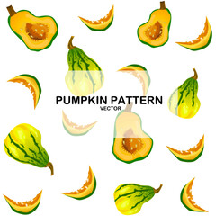 pumpkin vector pattern, cozy, autumn, October, vegetables, food