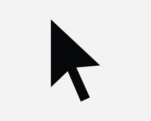 Cursor Icon Arrow Point Pointer Click Clicker Computer Mouse Direction Technology Select Choice Black White Shape Line Outline Sign Symbol EPS Vector