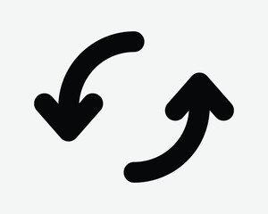 Cycle Icon Arrow Pointer Refresh Round Circle Again Repeat Rewind Replay Reset Loop Recycle Black White Shape Line Outline Sign Symbol EPS Vector