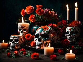 all dead day card with flowers 