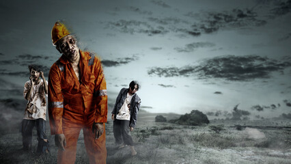 Scary zombie. Halloween concept