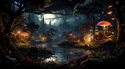 Beautiful fairy world landscape. fantasy background for journals, prints, background and backdrops.