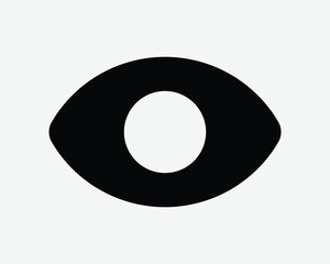 Eyes Icon See Sight Vision Eyeball View CCTV Spy Target Lens Watch Watching Optical Eyesight Black White Shape Line Outline Sign Symbol EPS Vector