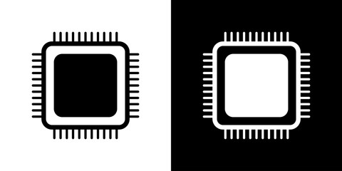 Processor icon. CPU computer tech illustration. Vector icon of CPU processor.