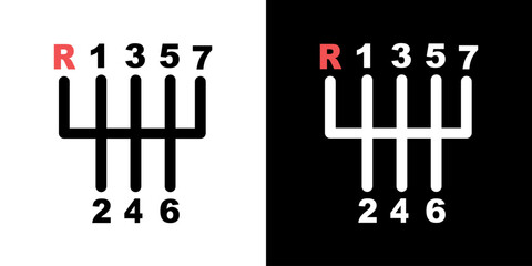 Transmission manual. Gearbox vector icon. Car gear symbol. Transmission car icon.