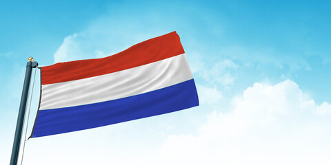 flag on blue sky