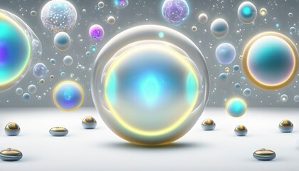 Sphere science background. Color ball and blur effect.