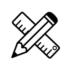 crossed pencil and ruler icon