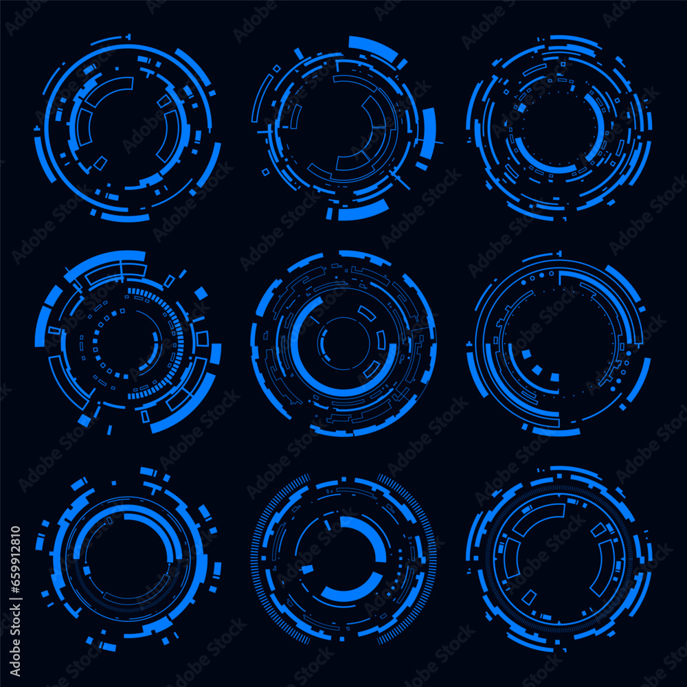 Poster vector technology hi-tech element. sci-fi futuristic frame technology circle.