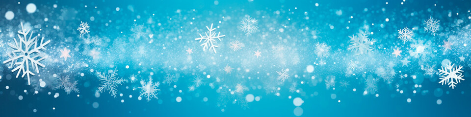 Fototapeta na wymiar White snowflakes on a blue background. Generative AI.