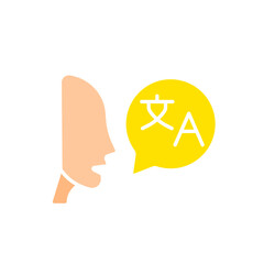 Language barrier line icon. Communication, language, vocabulary, learning, foreigner, tourism. Vector color icon on a white background for business and advertising.