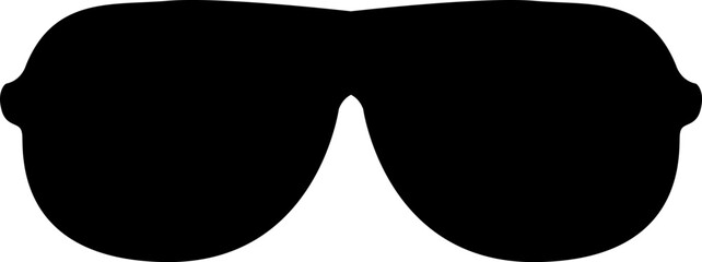 Shape of club glasses. Health and vision protection. Contour eye protection accessory icon. Simple black and white silhouette vector icon isolated on white background
